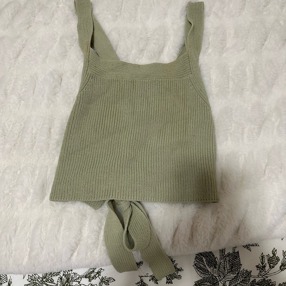 Wilfred Olive Knit Crop Top